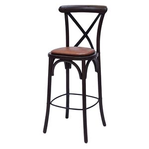 Bristol Bar Chair in Dark Walnut with Bison Tan Seat - HX873 - 1