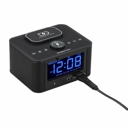 Emberton Bodmin Multi-Function Alarm Clock with Wireless Charging & Speaker - HZ529 - 4
