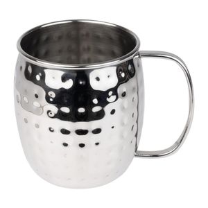 Olympia Barware Hammered Stainless Steel Mugs 440ml (Pack of 6) - HY113 - 3