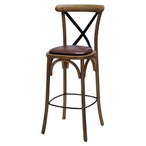 Bristol Bar Chair in Weathered Oak with Bison Espresso Seat - HX879 - 1