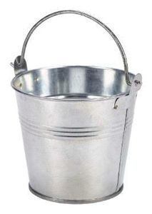 Galvanised Steel Serving Bucket 10cm Dia (Pack of 12) - 1