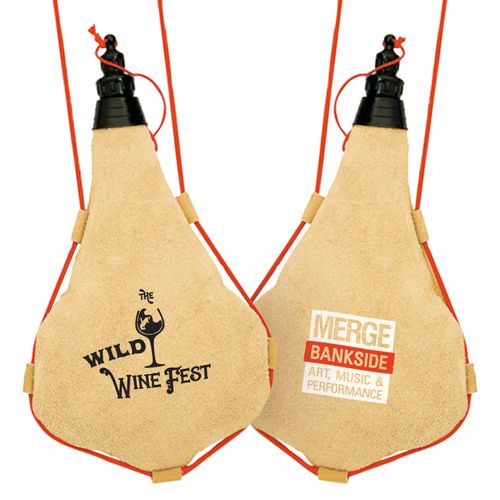 Custom Branded Leather Wineskin (1 Litre) - 1
