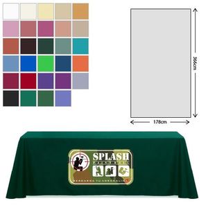 Custom Branded Premium Fabric Tablecloth - 178x366cm (8ft Table - Mid Drop) - 1