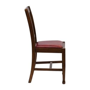 Lattice Back Dining Chair in Vintage Wood with Bison Bordeaux Seat (6 Pack) - JA283 - 3