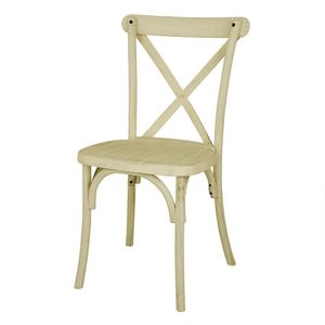 Bolero Manhattan Cross-Back Resin Chairs Natural (4 Pack) - HW282 - 1