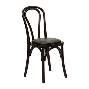 Hoop Back Dining Chair in Dark Walnut with Bison Cedar Seat (Pack of 2) - HX824 - 1