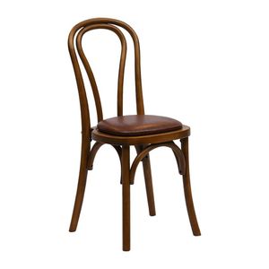 Hoop Back Dining Chair in Weathered Oak with Bison Espresso Seat (Pack of 2) - HX828 - 1