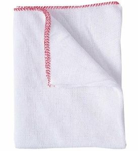 White Dishcloth -Red Edge (10 per pack) - 1
