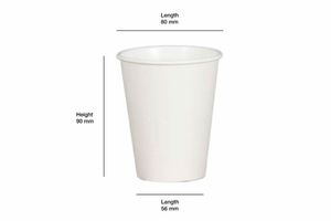 8oz Single Wall White Paper Cup (Case of 1000) - 3