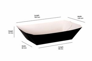 Compostable Black Chip Tray (Case of 500) - 3