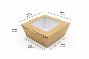 Medium On the Go Box with Window (Microwavable) (Case of 200) - 3
