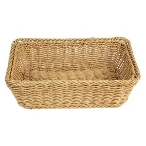 Olympia Polywicker Rectangular Basket Light Brown 300x230mm - JA353 - 1