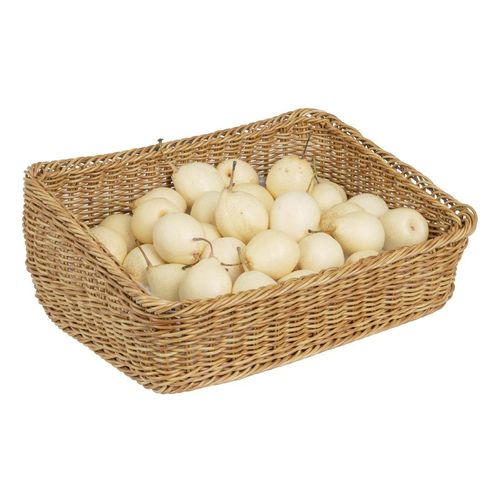 Olympia Polywicker Rectangular Display Basket Light Brown 525x385mm - JA356 - 7