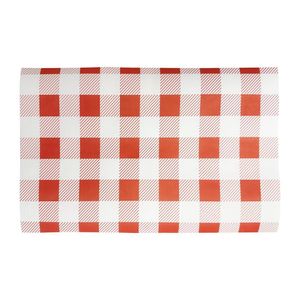Fiesta Compostable Red Gingham Greaseproof Sheets 310x190mm (200 Pack) - HY781 - 1