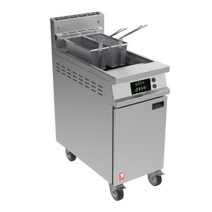 Falcon Dominator Plus G3840XP Single Pan Twin Basket Programmable LPG Angel Fryer with Castors - JB759 - 1