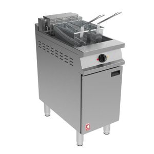 Falcon Dominator Plus E3840F Single Pan Twin Basket Filtration Fryer on Castors - JB707 - 1
