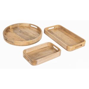 Olympia Mango Wood Round Deep Sided Tray 400mm - JA886 - 3