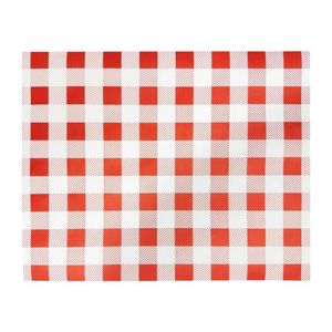 Fiesta Compostable Red Gingham Greaseproof Sheets 380x310mm (Pack 200) - HY782 - 1