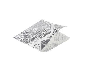 Greaseproof Paper Bags White Newspaper Print 17.5 x 17.5cm - PN1487PBG - 1
