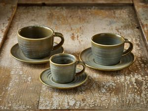 Genware Porcelain Matt Grey Saucer 13.5cm/ 5.25 (Pack of 6) - 182113MG - 3