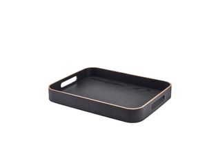 GenWare Black Wood Veneer Butlers Tray 35.5 x 28cm - WVT-B3528BK - 1