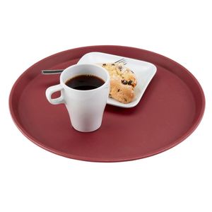 Cambro Burgundy Wine Camtread® Round Tray Diameter410mm - 3