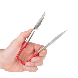Vollrath Red One-piece Kool-Touch Utility Grip Tong 152mm - 3