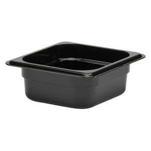 Cambro 65mm Deep 1/6 Black Polycarbonate GN Pan - 1