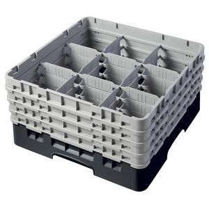 Cambro H215mm Black 9 Compartment Camrack - 1