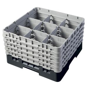 Cambro H257mm Black 9 Compartment Camrack - 1
