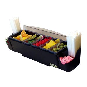 San Jamar 5-Compartment Dome Garnish Centre with Snap-On Caddies - 1
