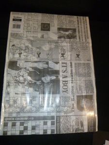 Greaseproof Paper White Newspaper Print 25 x 35cm - PN1487P - 3