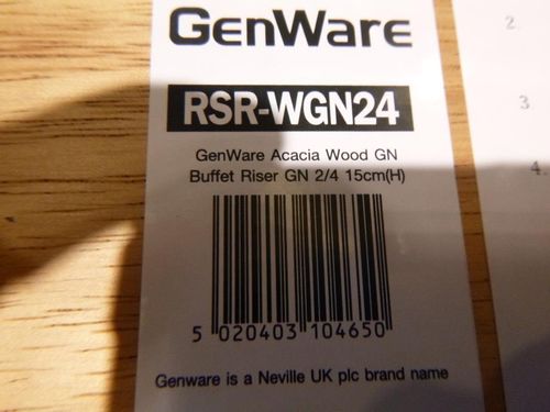 GenWare Acacia Wood GN Buffet Riser GN 2/4 15cm (H) - RSR-WGN24 - 13