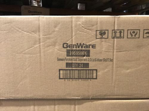 GenWare Porcelain Black Teapot with St/ St Lid & Infuser 50cl/ 17.6oz (Pack of 6) - 395950BK - 7