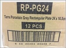 Terra Porcelain Grey Rectangular Plate 24 x 16.5cm (Pack of 12) - RP-PG24 - 7