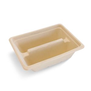 BioPak BioCane Two-Compartment Base For Taco Box (Pack of 400) - B-TACOBASE-UK - 1