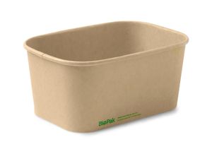 BioPak 1000ml Rectangle PLA Lined Container, FSC Mix (Pack of 300) - BB-LB-1000-N-UK - 1