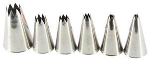 Box Of 6 Stainless Steel Open Star Tips - 11428-01 - 2
