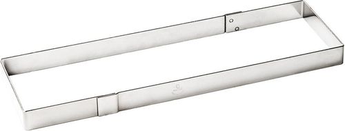 Matfer Heavy Duty Stainless Steel Rectangular Flan Frame 37x11x2.5cm - 11667-01 - 1