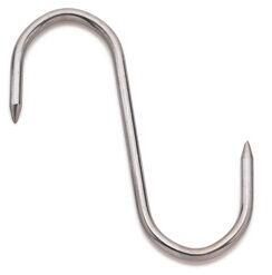 Set Of 10 Stainless Steel Meat Hooks 2 Tips 10cm Diameter 4 Mm - 11570-01 - 1