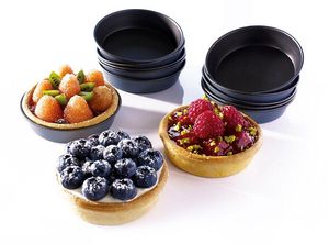 Exopan 12 Exopan Rolled Edge Individual Tartlet Tins 9.5cm - 10953-06 - 1