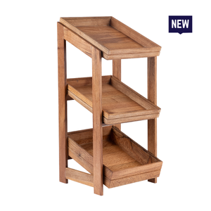 Bonzer 3-Tier Stand GN 1/2 - Oak 26.5 x 32.5 x H 65 cm - 13101-05 - 1