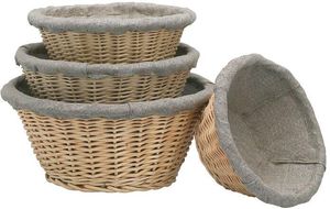 Round Wicker Banneton Basket With Liner 27cm 1.5 Kg - 11010-03 - 1
