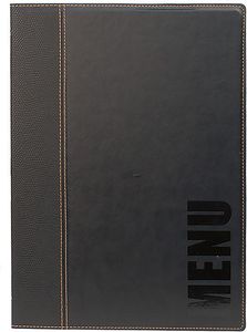 Trendy Menu Cover Imitation Leather A4 Black - 012408 - 1