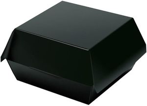 Bag Of 50 Black Cardboard Burger Boxes With Hinged Lid 15x15cm Height 7.5cm - 708776 - 1