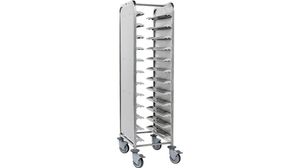 12-shelf Easy To Disassemble Tray Clearing Trolley - Grey Slide Rails - 2 Panels Grey - 781906 - 1