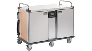 Nomad Multi-portion Meal Distribution Trolleys - Hot Food Transfer Models - 2x8 Gn 1/1 Without Sneeze Guard - Neutral Stainless Steel Top - 885380 - 1