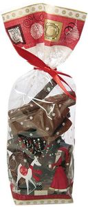 Packet Of 100 Polypropylene Confectionery Bags With Father Christmas Design And Cardboard Bottom 120x275 Mm - 941086 - 1
