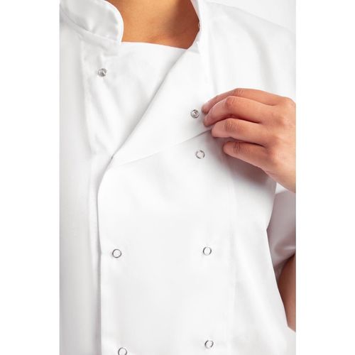 Whites Boston Unisex Chef Jackets Short Sleeve White L (5 Pack) - SA823 - 12