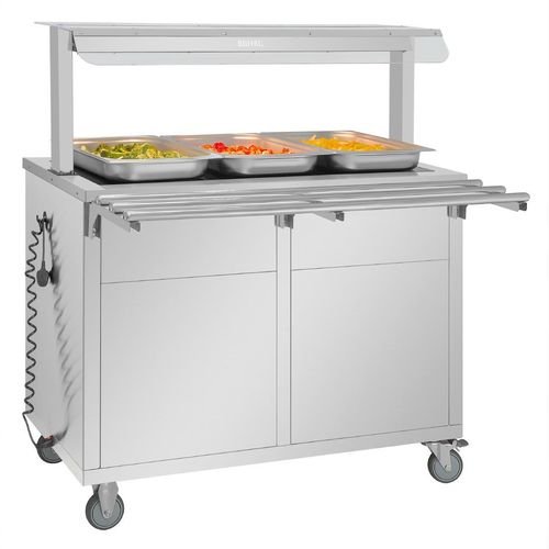 Buffalo Mobile Servery with Solid Heated Top 3x 1/1 GN - JB186 - 7
